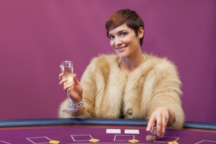 Tampilan meja blackjack Allbet di aplikasi wni togel dengan kontrol betting